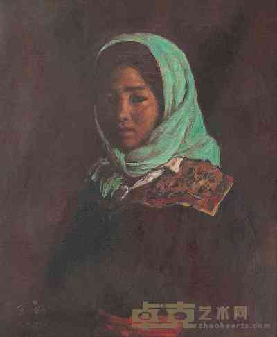潘世勋 贵南藏女 45×38cm